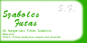 szabolcs futas business card